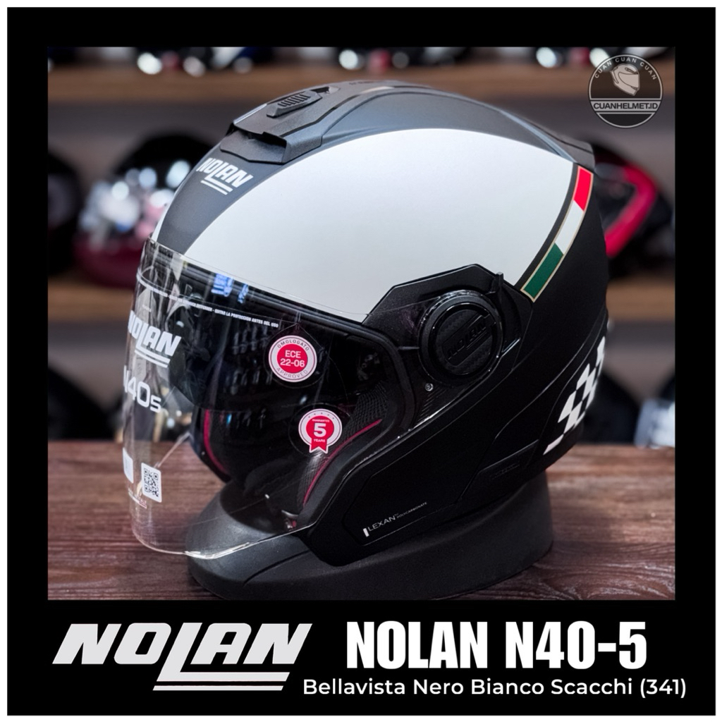 Nolan N40-5 Bellavista Nero Bianco Scacchi (341) NOLAN N405