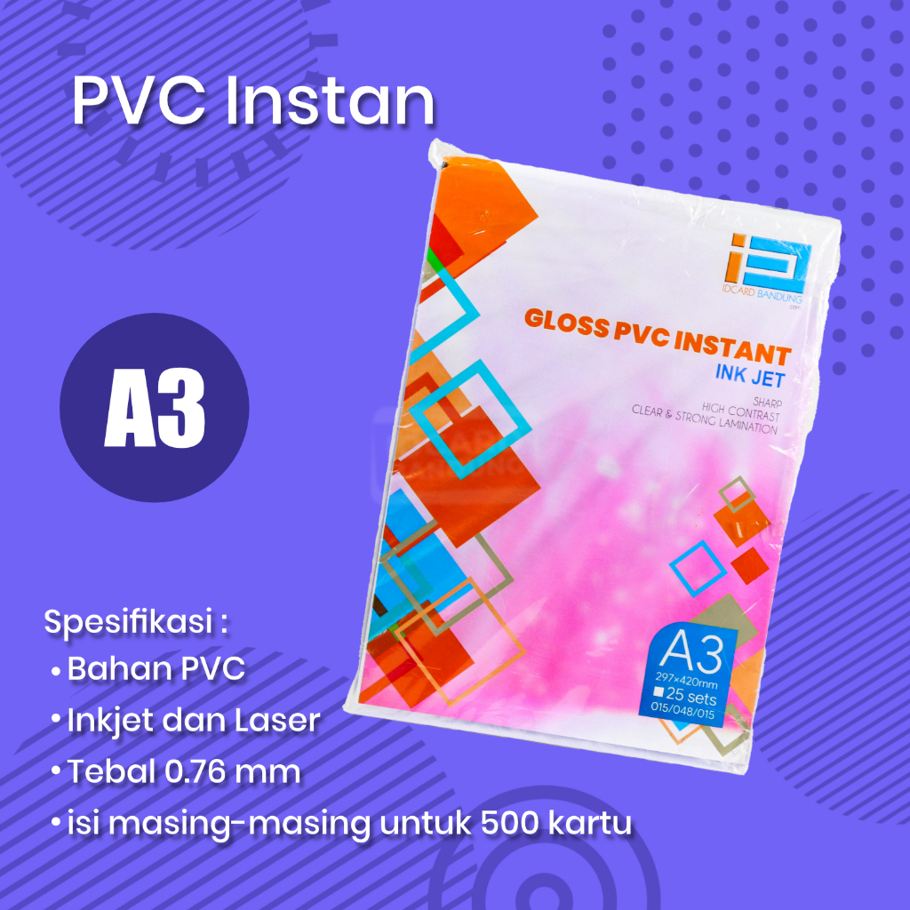 bahan kartu instan ukuran A3 print inkjet dan laser, kartu instan print dan laser a3