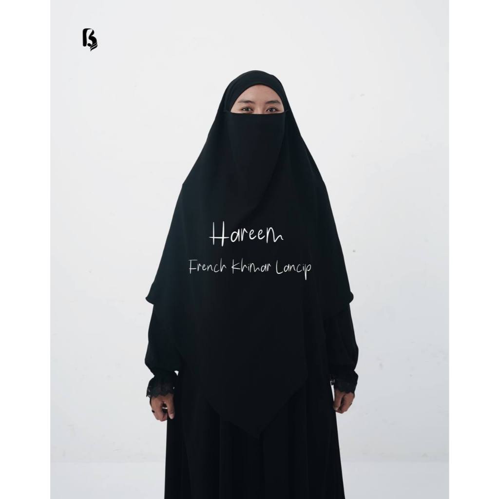 FRENCH KHIMAR LANCIP HAREEM BAHAN AZZURA MARIBAN JETBLACK BEST FOR DAILY WEAR HIJAB