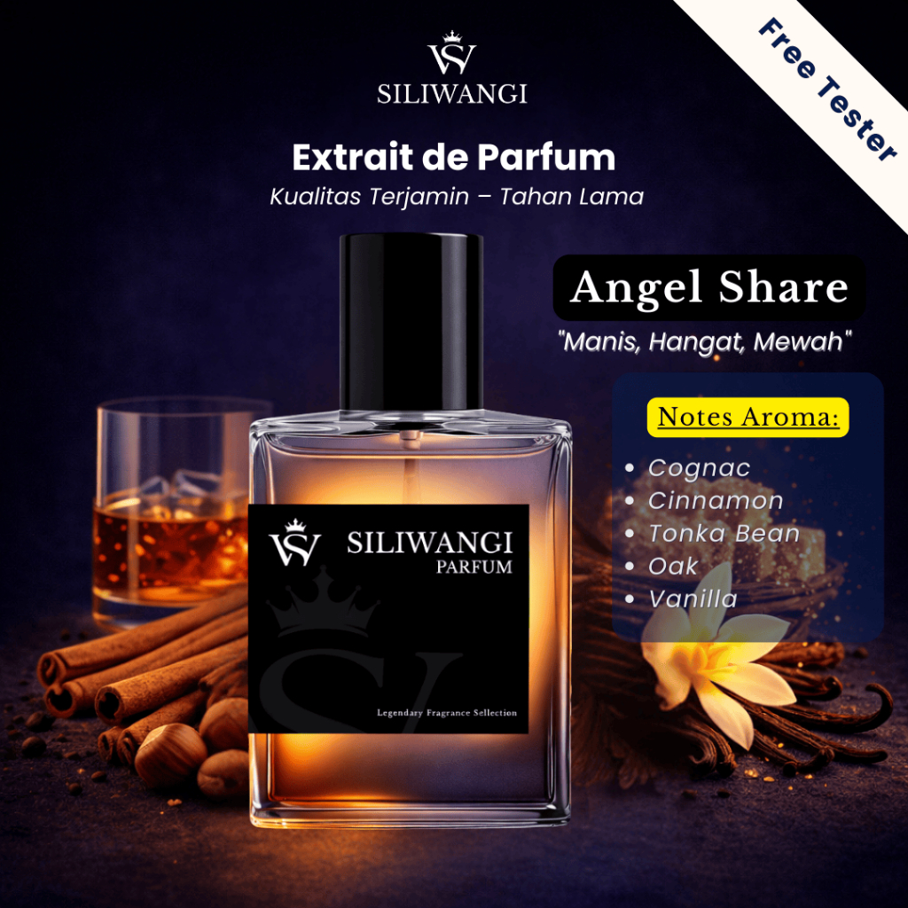 Parfum Pria Wangi Tahan Lama Inspired Angel Share ukuran 30 ml By Siliwangi Parfum