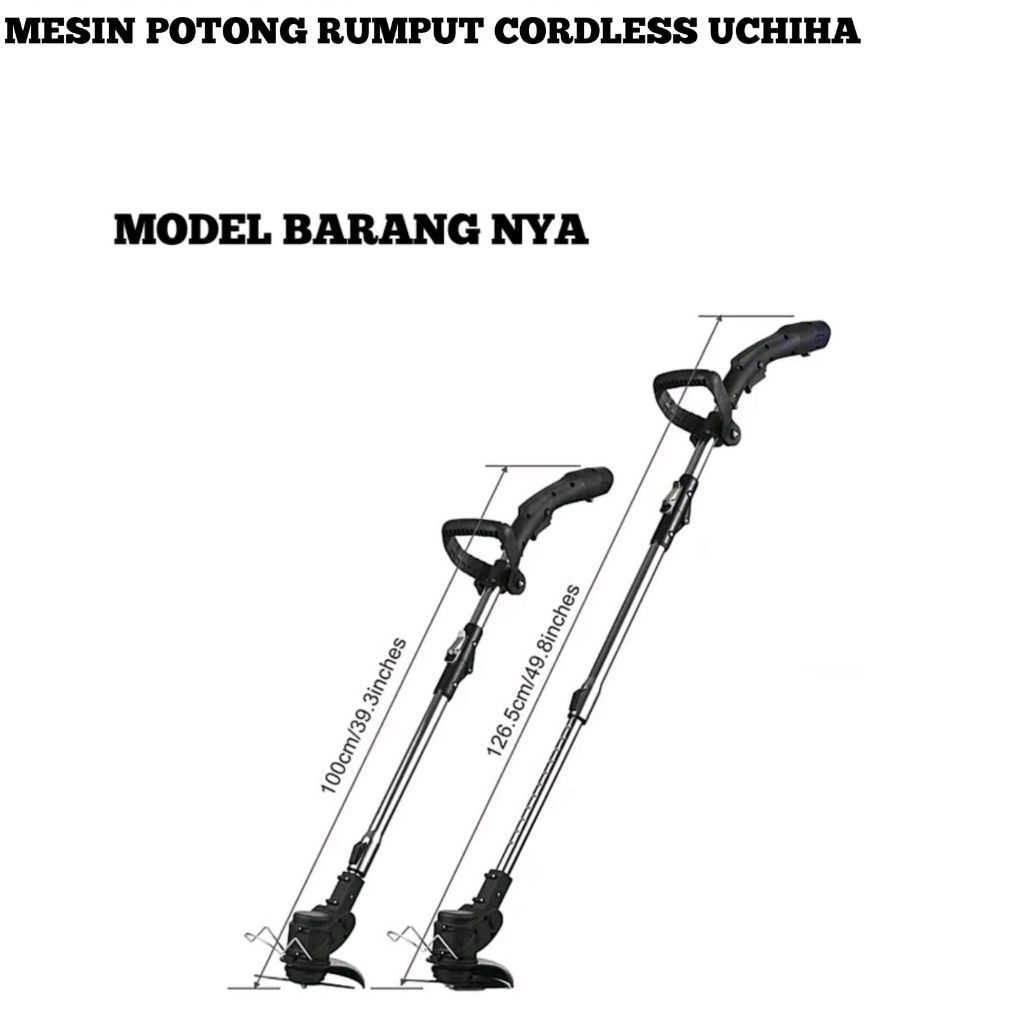 Mesin potong rumput padi uchiha uciha brush cutter cordless baterai tanpa kabel