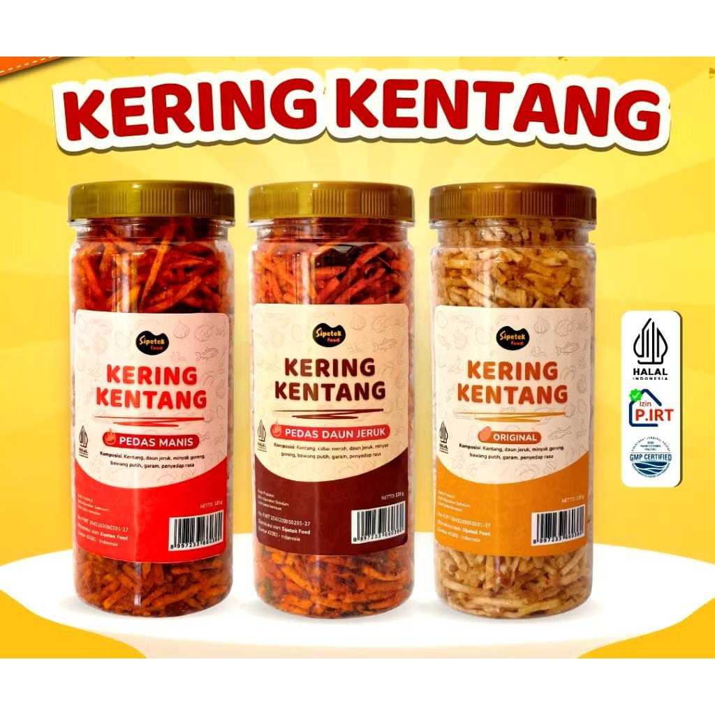 Kentang Mustofa Sipetek 125gr & 40gr Original / Pedas / Kulit Ayam Original Daun Jeruk dan Pedas / P