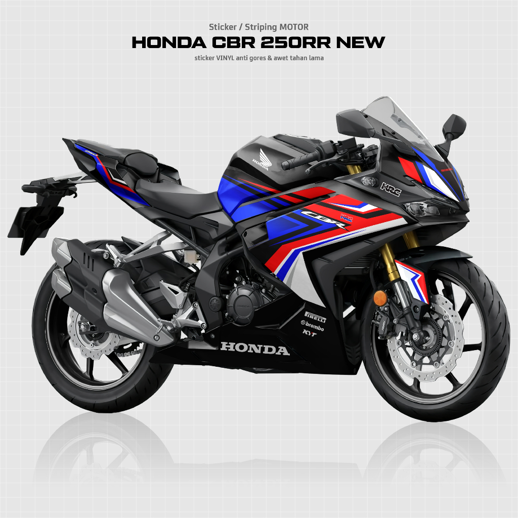 STRIPING CBR 250 RR NEW 2023 GRAFIS RWB / STICKER VINYL ANTI GORES / STOCK DECAL CBR 250 BARU