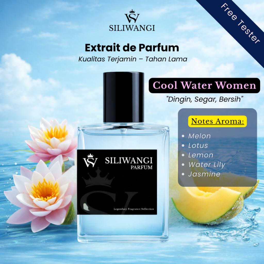 [Cool Water Women] Parfum Pria Wanita Wangi Tahan Lama Inspired ukuran 30 ml Inspired By Siliwangi P