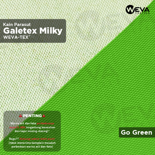 GALETEX MILKY Bahan Kain Taslan Milky Go Green 28 Weva Textile Kain Jaket Parasut Waterproof