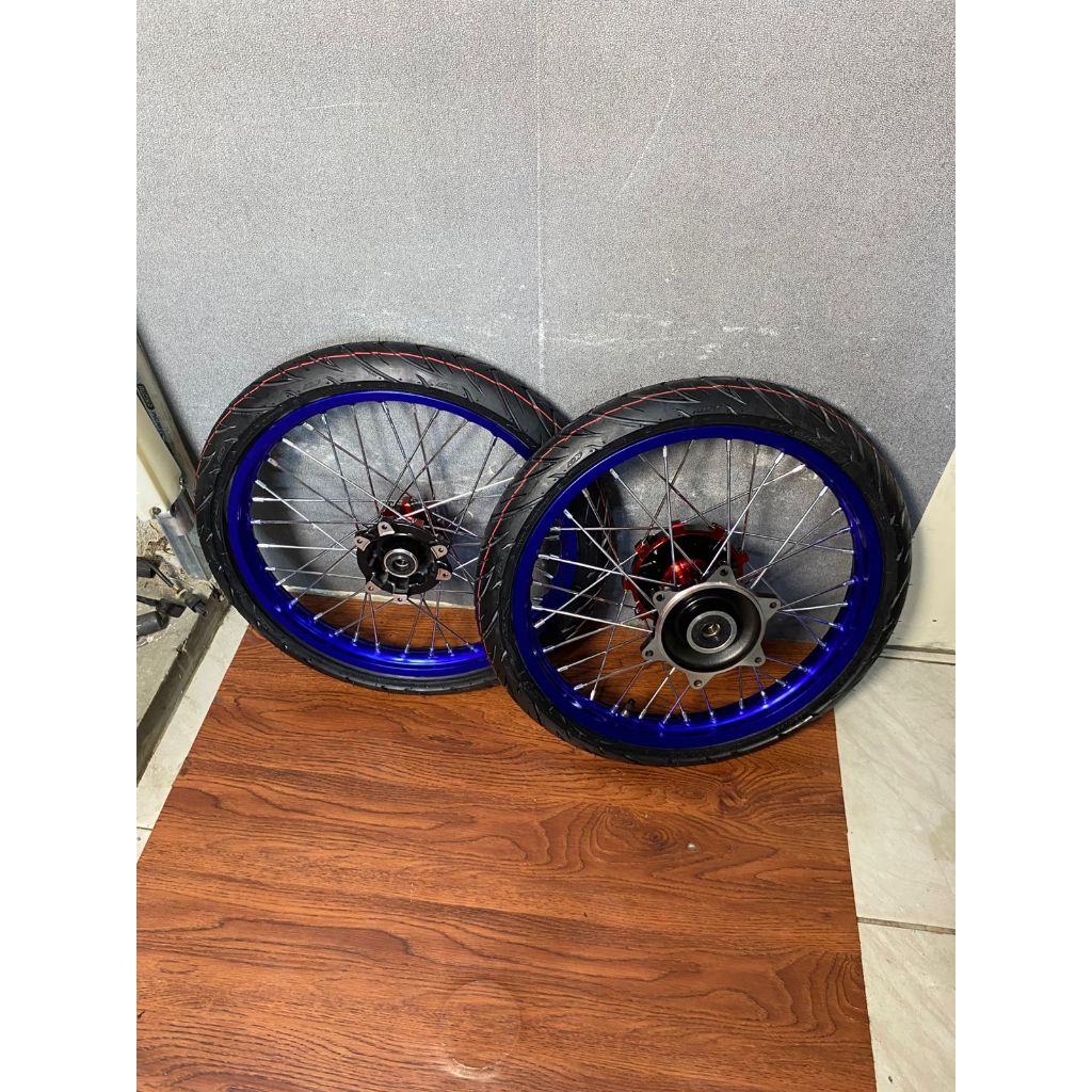 Velg Set CRF Surex Ring 17 Ukur 140/160 Ban Baru Ukur 70/80-17 Rata