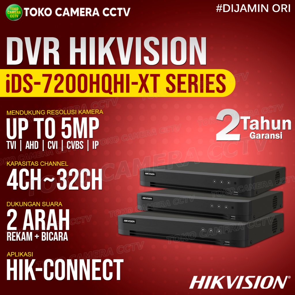 DVR HIKVISION iDS-7200HQHI-XT 5MP 3K RECORDER CCTV TURBO HD ACUSENSE H265