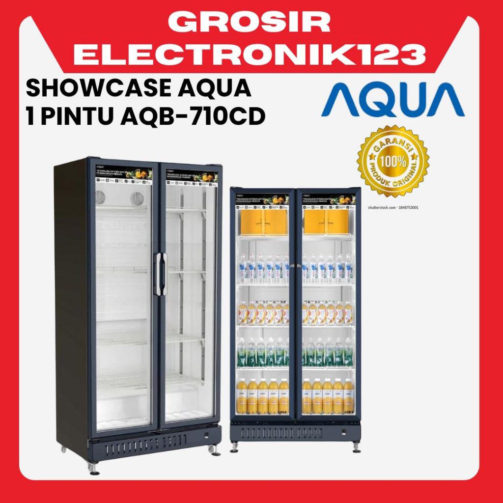 AQUA AQB710CD SHOWCASE 2 PINTU 464 Liter / DISPLAY COOLER 4 Rak AQB-710CD