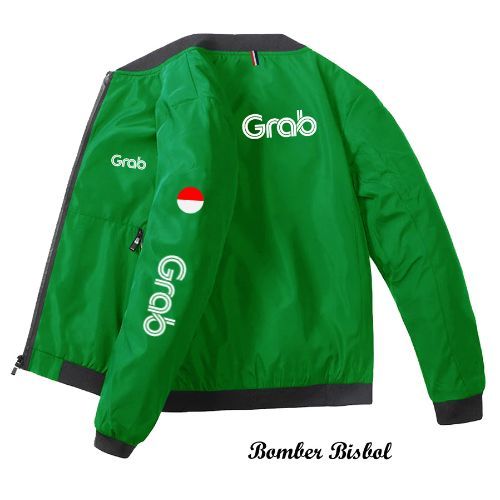 DISKON Jaket Bomber Bisbol Waterproof Grab Bendera bulat model terbaru | Jaket Bisbol grabbike pria 