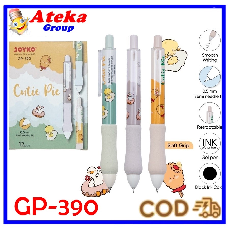 [BOX/12PCS] Gel Pen Pulpen Pena Joyko GP-390 Cutie Pie Gel 0.5 mm