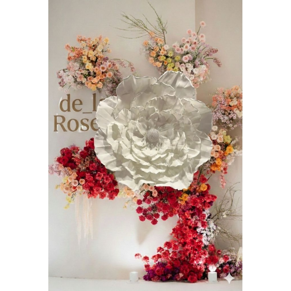 Bunga Backdrop 1 Meter / Giant Flower Backdrop Wedding Dekorasi