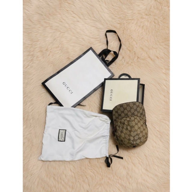 Original Gucci topi GG monogram canvas baseball hat