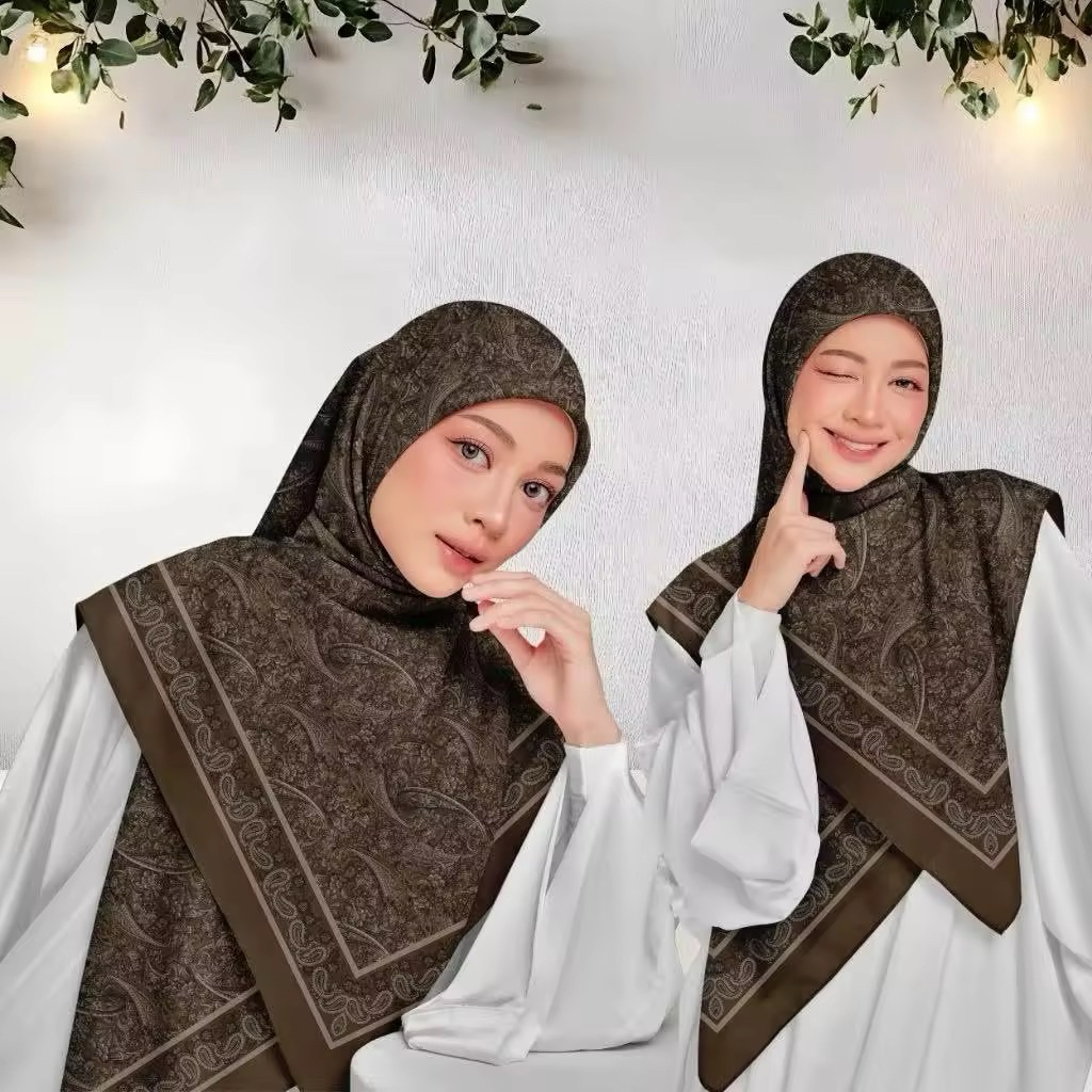 Hijab Segi Empat Motif Turki Viral Jilbab Islamic Arabian viscose