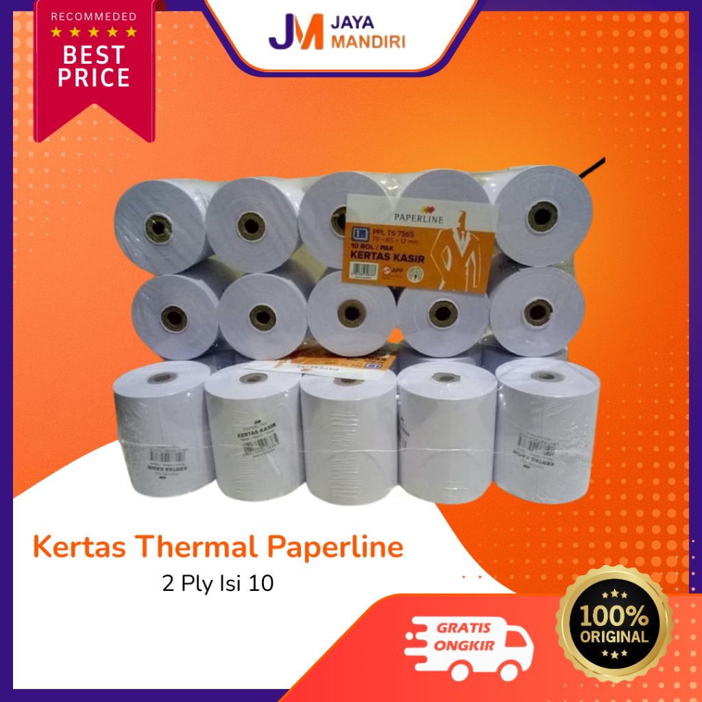 Kertas Thermal / Kertas Kasir 2Ply Paperline (10 Pcs)