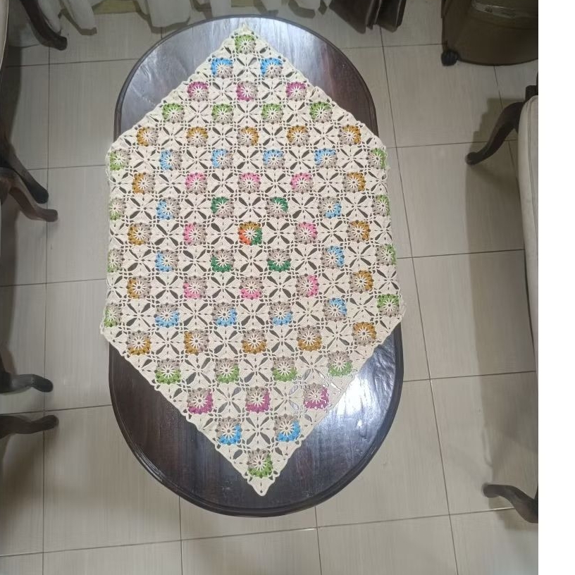 Rajutan Taplak Meja Persegi Empat 63x63cm