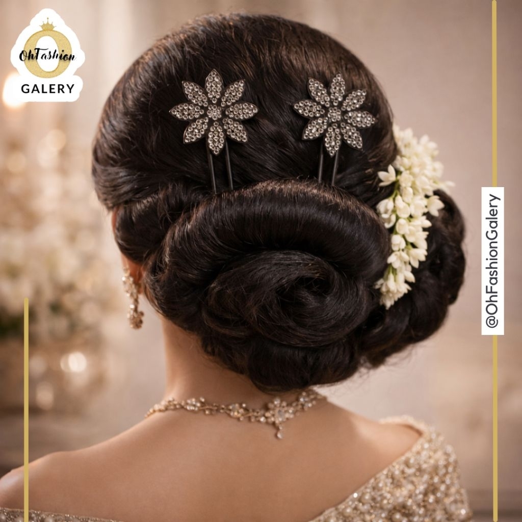 OHFASHION Tusuk Sanggul Jerman Cokelat Tusuk Sanggul Konde Rambut Sepasang