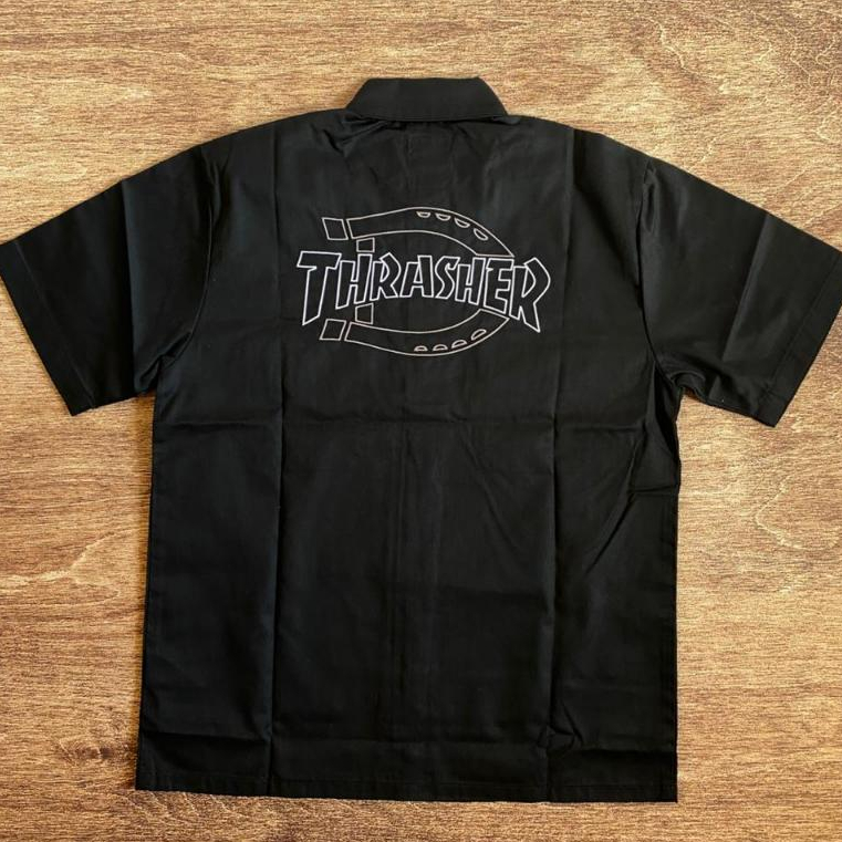 EXCLUSIVE  OFFICIAL DICKIES X THRASHER WORK SHIRT ORIGINAL WEBSTORE
