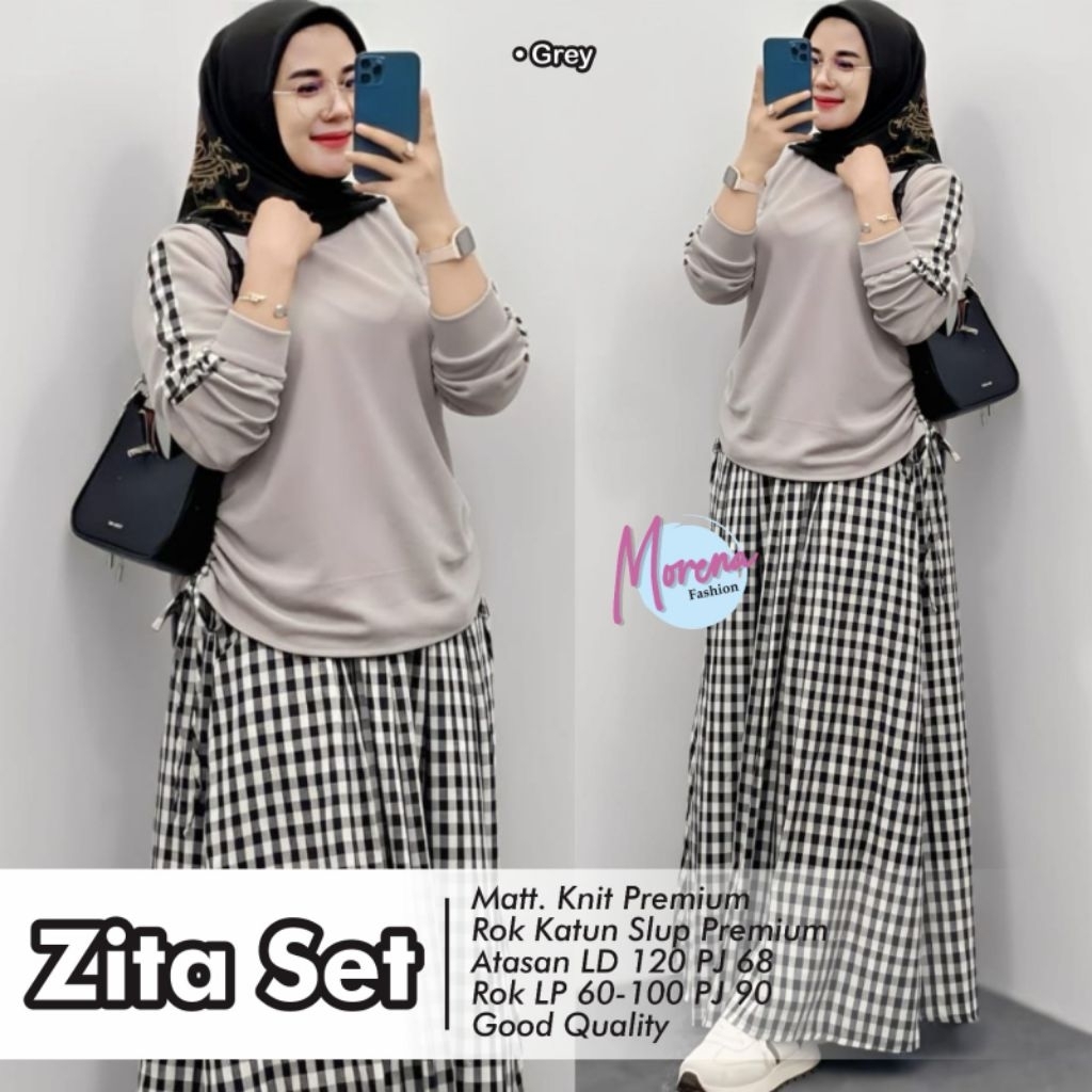 SETELAN BLOUSE JUMBO/ZITA/ONESET BLOUSE ROK WANITA KNIT PREMIUM JUMBO LD 120 CM FIT XXL
