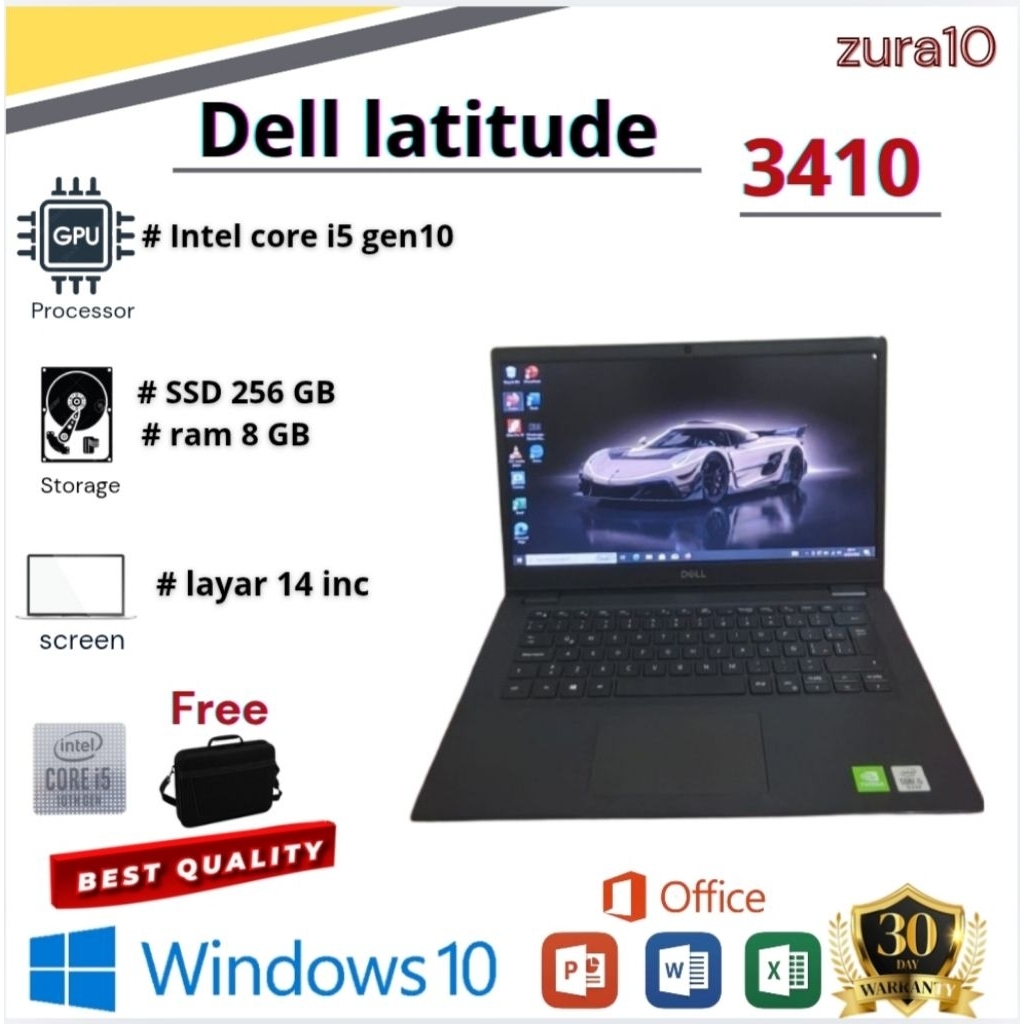 Laptop dell latitude 3410 i5gen10 || ram 8 GB || SSD 256 GB ||  VGA  MX230