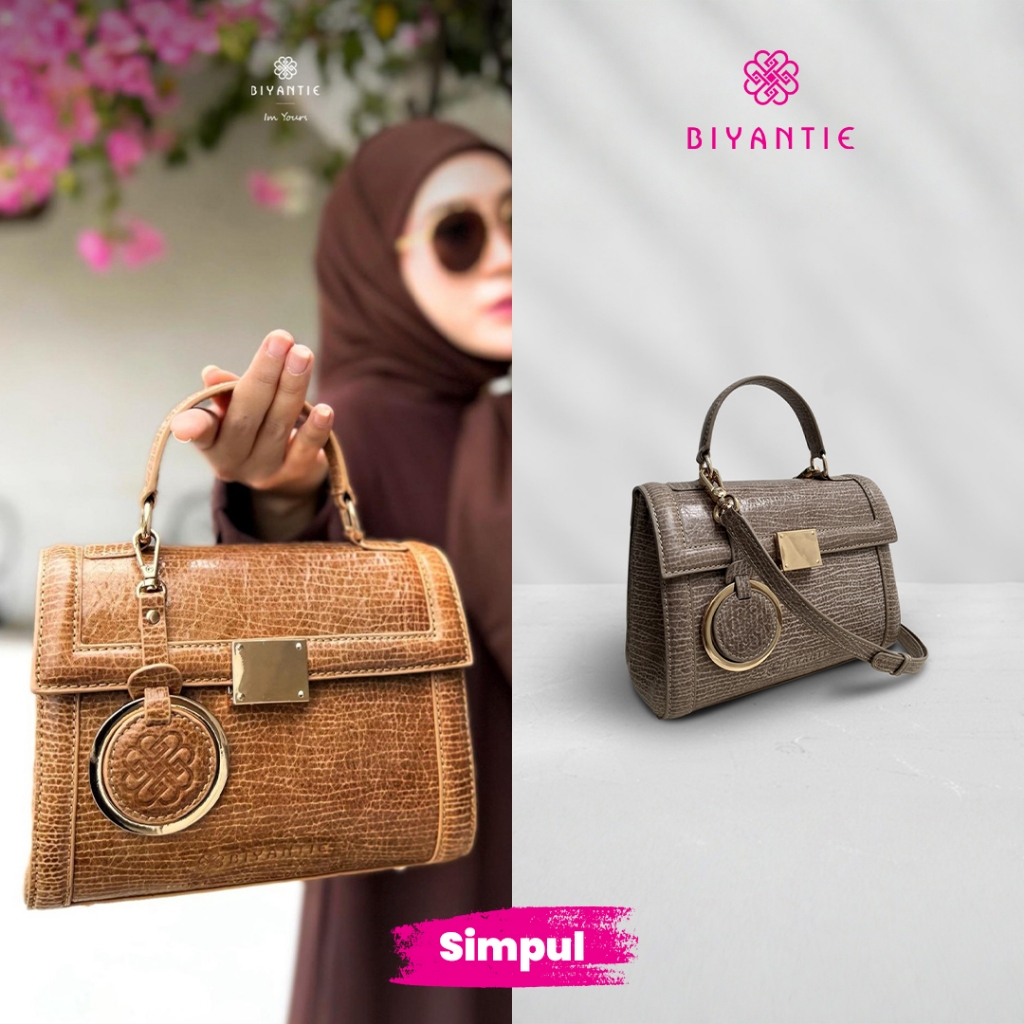 Biyantie Simpul Bag Exclusive Handcrafted Crack Pattern Genuine Leather Luxury Multiway Bag