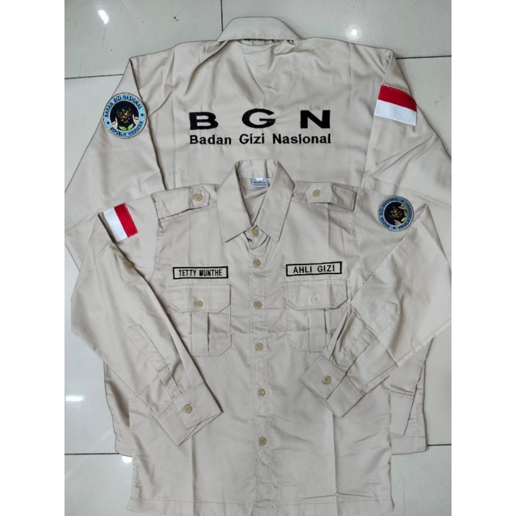 kemeja bgn full bordir seragam bgn full bordir baju bgn full bordir