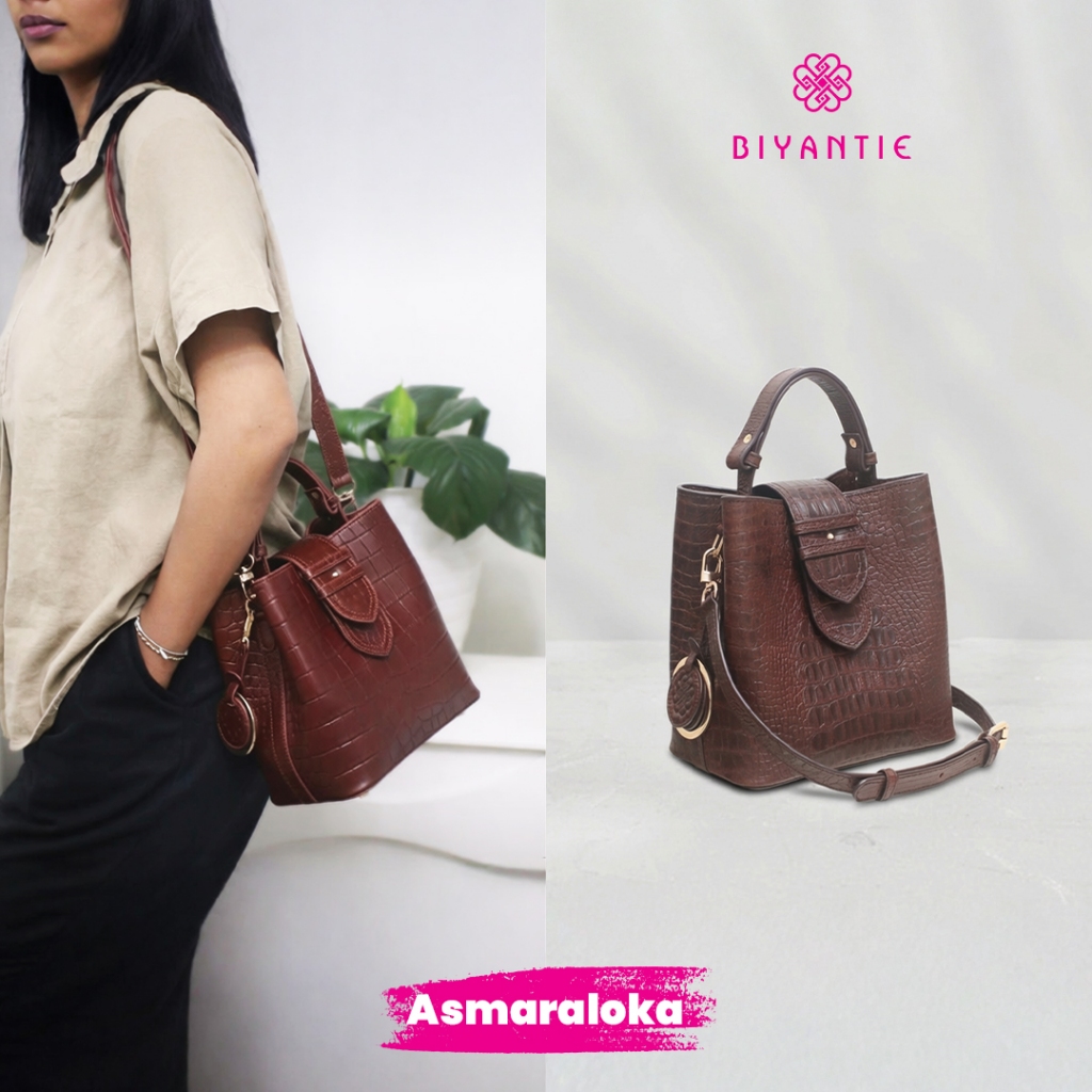 Biyantie Asmaraloka Bag Exclusive Handcrafted 100% Genuine Leather with Suede Interior Luxury Multiw