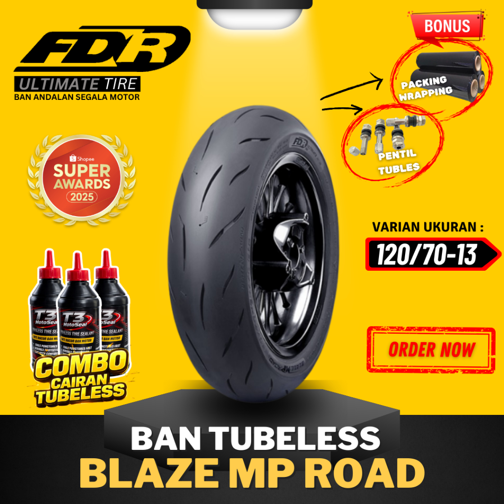 [READY COD] BAN FDR TUBELESS BLAZE MP ROAD RING 13 / BAN LUAR BLAZE MP ROAD ( 120/70-13 ) BAN TUBELE