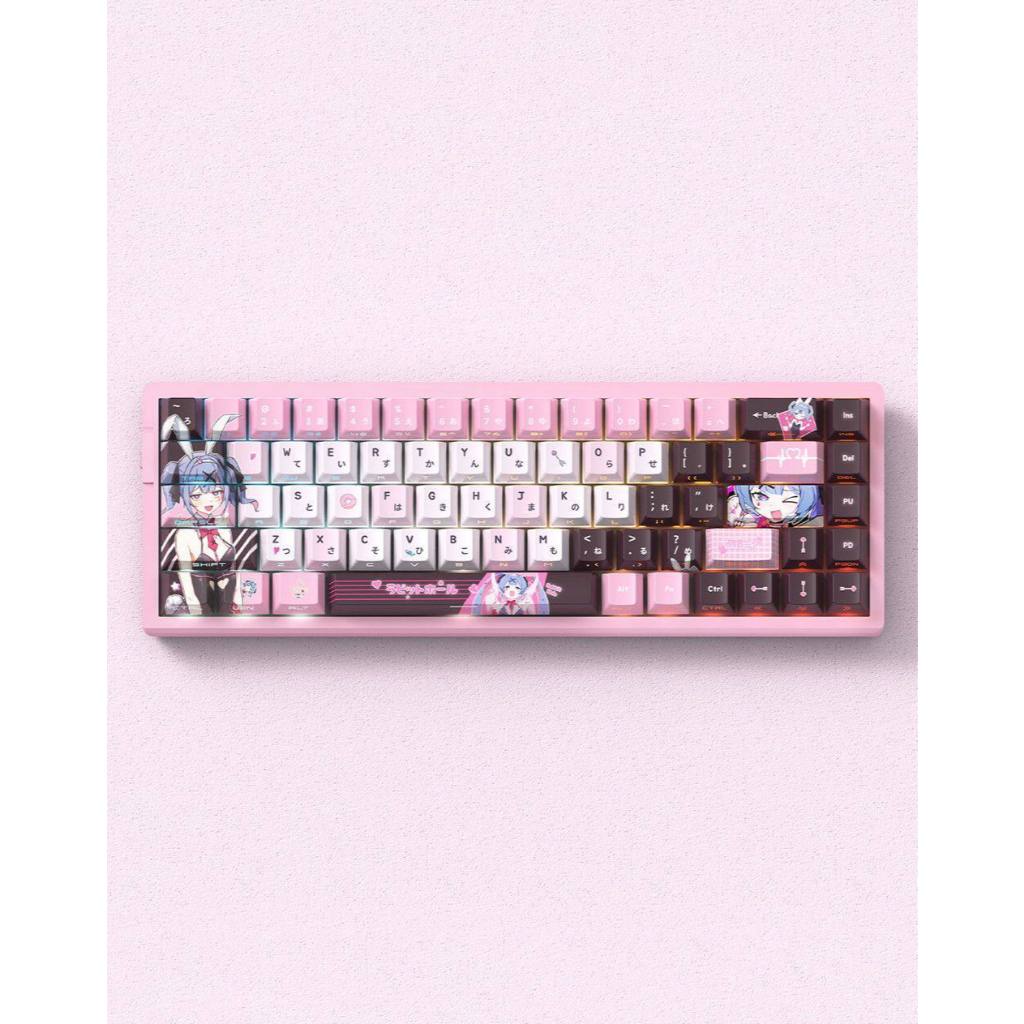 Keycaps PBT Double Shot Shine Through Hatsune Miku Rabbit Hole Cherry Profile