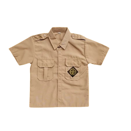SERAGAM Baju Pramuka Lengan Pendek Pria Katun Oxford SD SMP SMA Coklat
