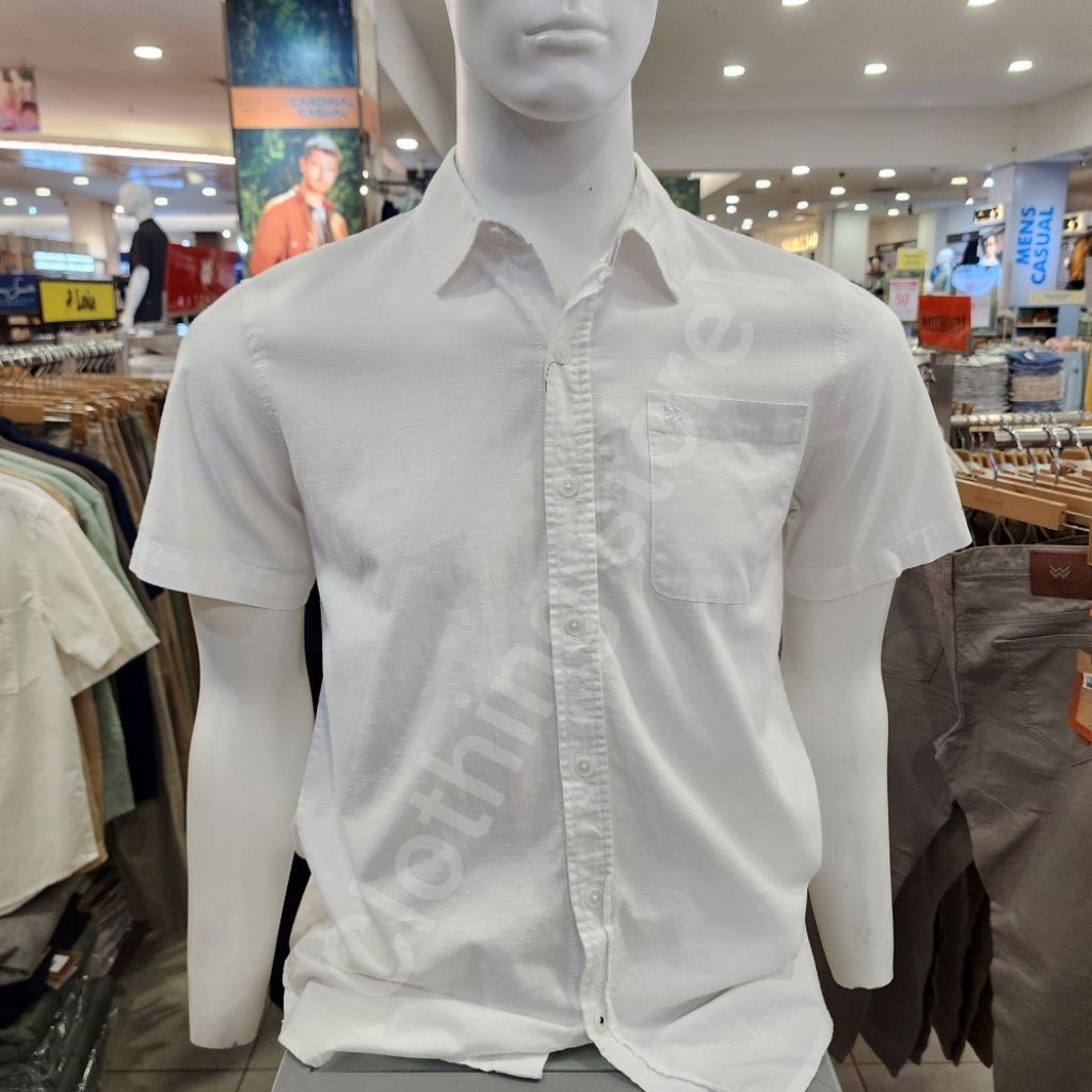 BOMBBOOGIE ORIGINAL kemeja pria lengan pendek putih 22969B5OW