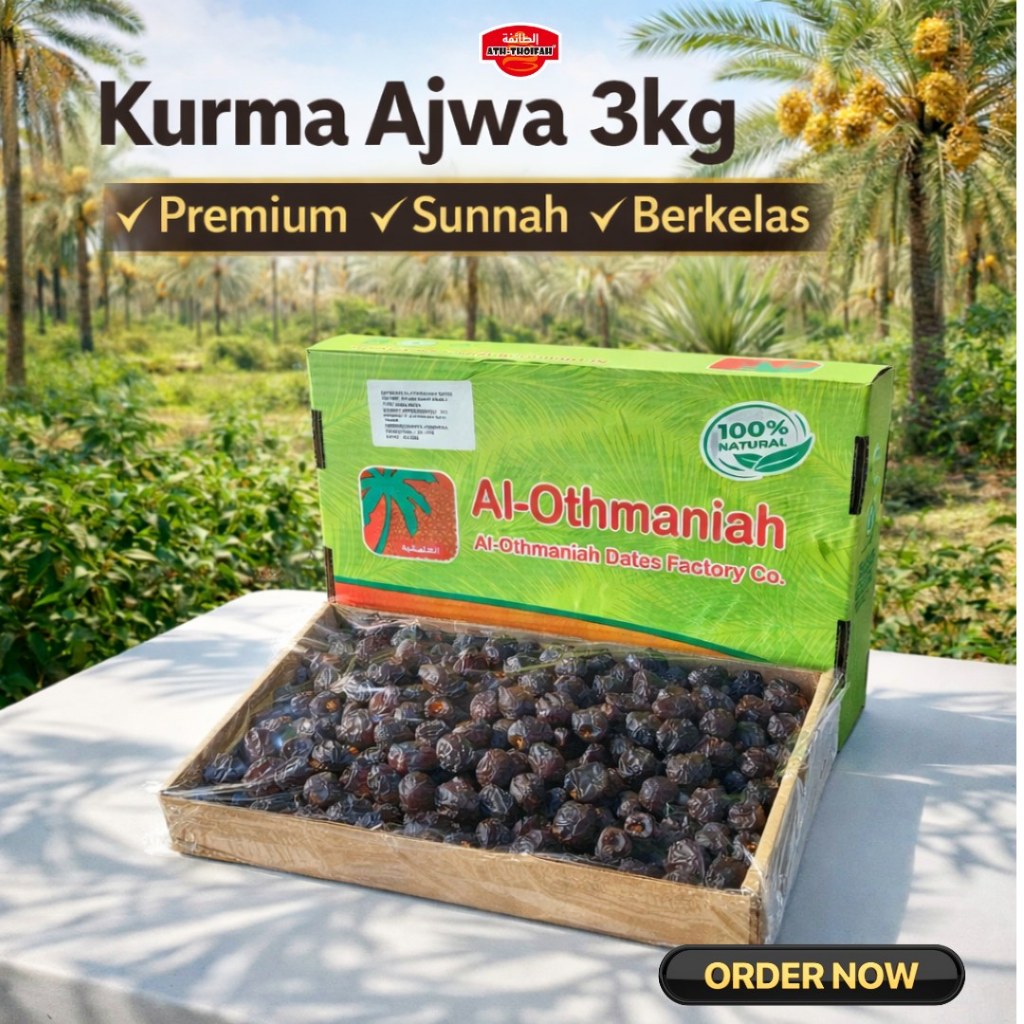 Kurma Ajwa Al Othmaniah Kurma Nabi Premium 3kg