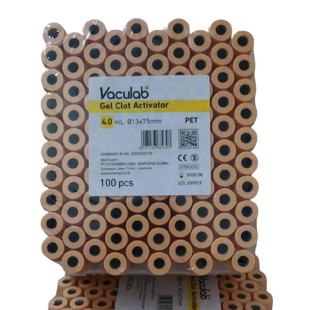 Vaculab - Tabung Gel Clot Activator Vacuum Tube 4ml isi 100pcs