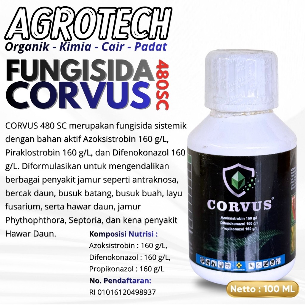 Fungisida CORVUS 480SC 100ML Sistemik Kendalikan Antraknosa