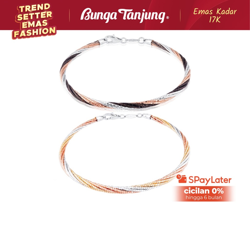 GELANG CHOKER VARIASI D - EMAS 17K - BUNGA TANJUNG GOLD