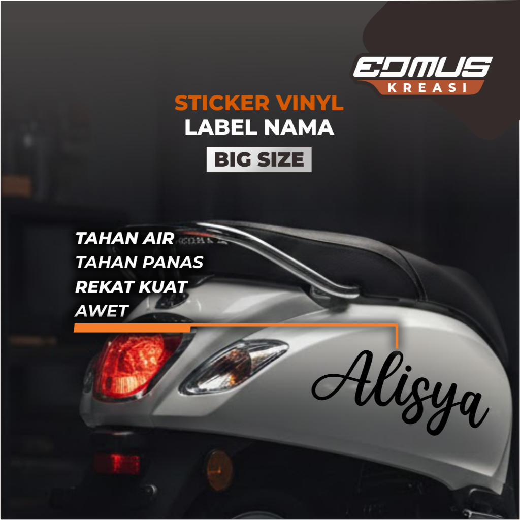 Cutting Stiker Custom Nama Size Besar | Vinyl Oracal Premium
