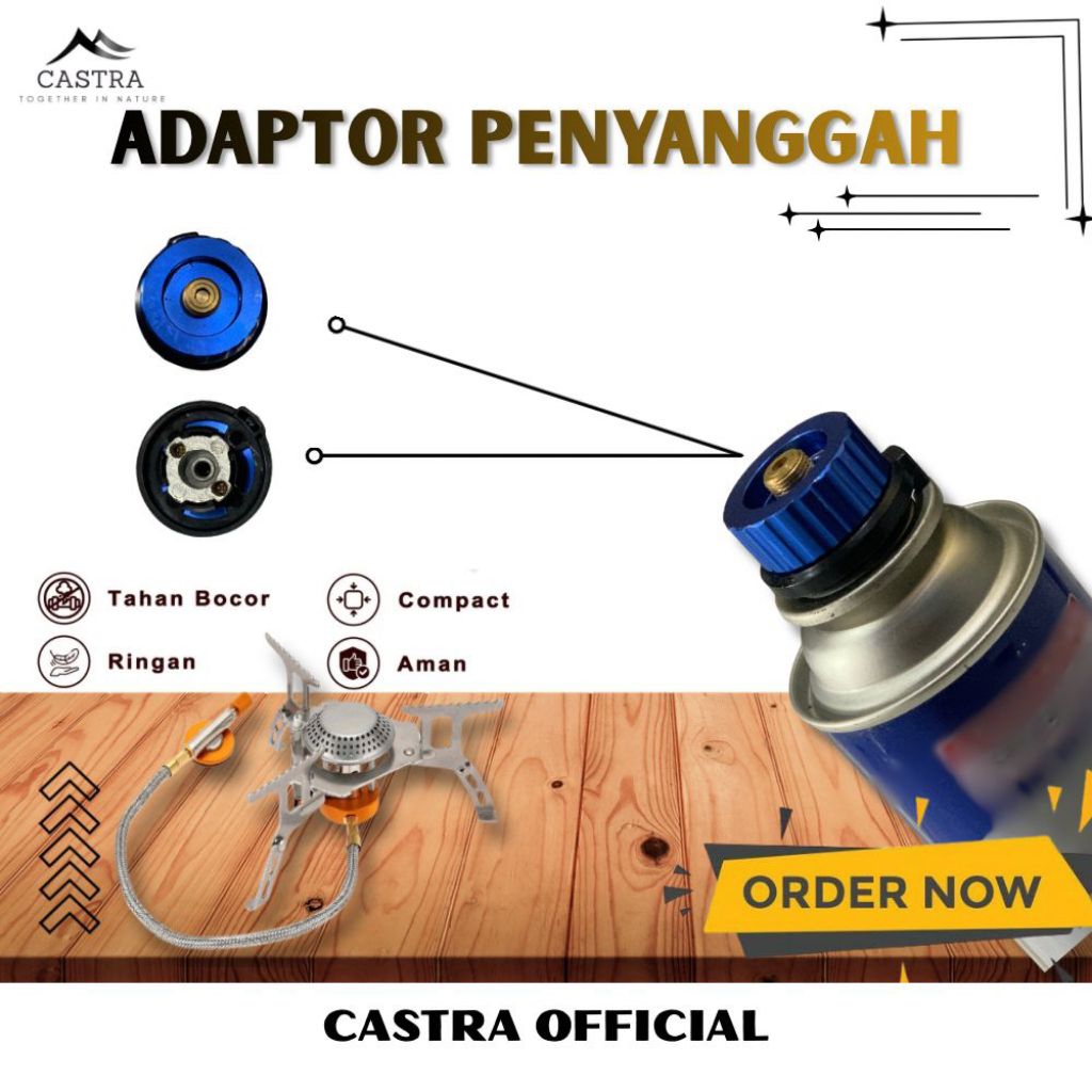 Konektor Gas Kaleng Portable Sparepart Alat Penghubung Kompor untuk Camping Piknik
