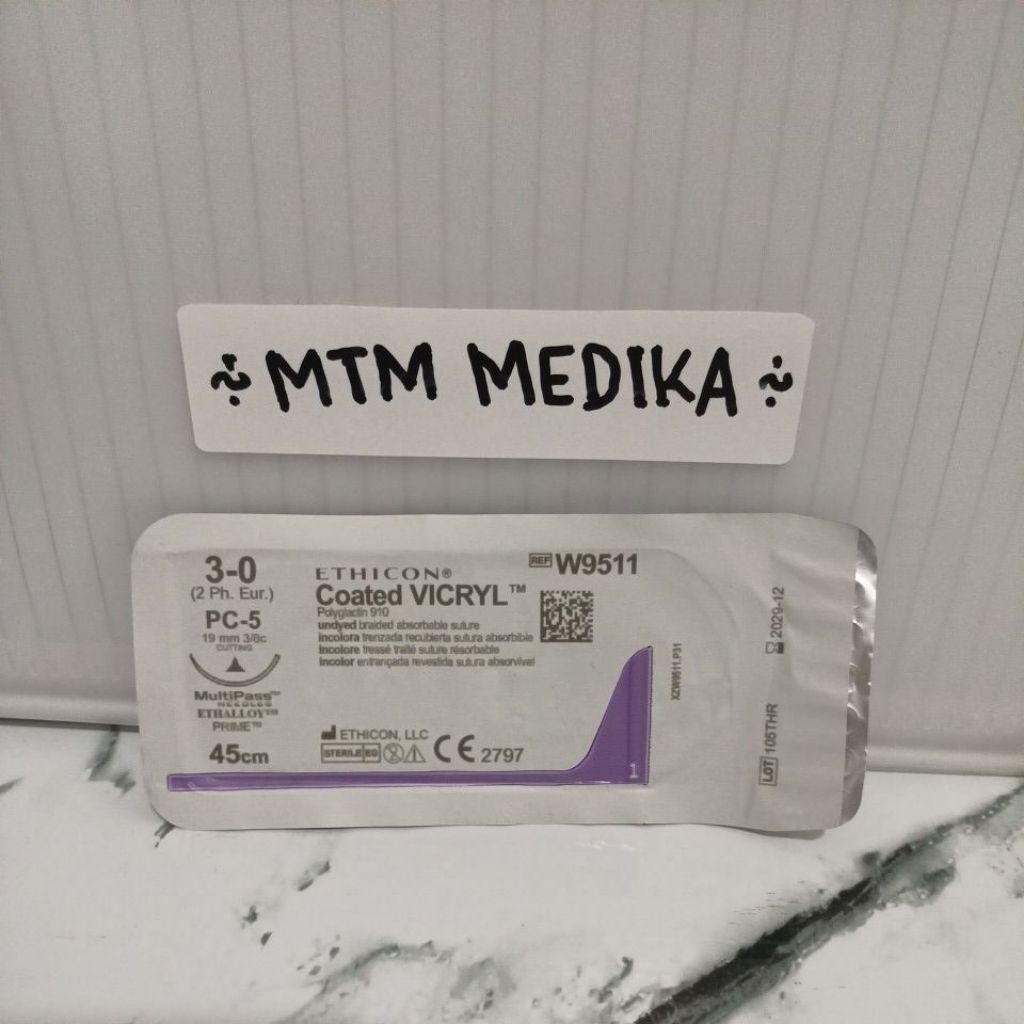 Vicryl 3 0 W9511 Cutting Pcs Ethicon Vicryl 3/0 PC-5 19 mm W9511 cutting pcs