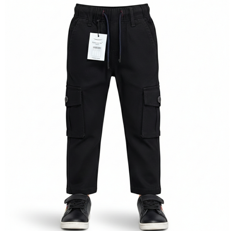 Celana Cargo Anak 1-13 Tahun Warna Hitam Bahan Katun Twil By Libas