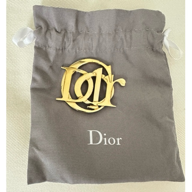Christian Dior Parfums Logo Brooch rare vintage preloved