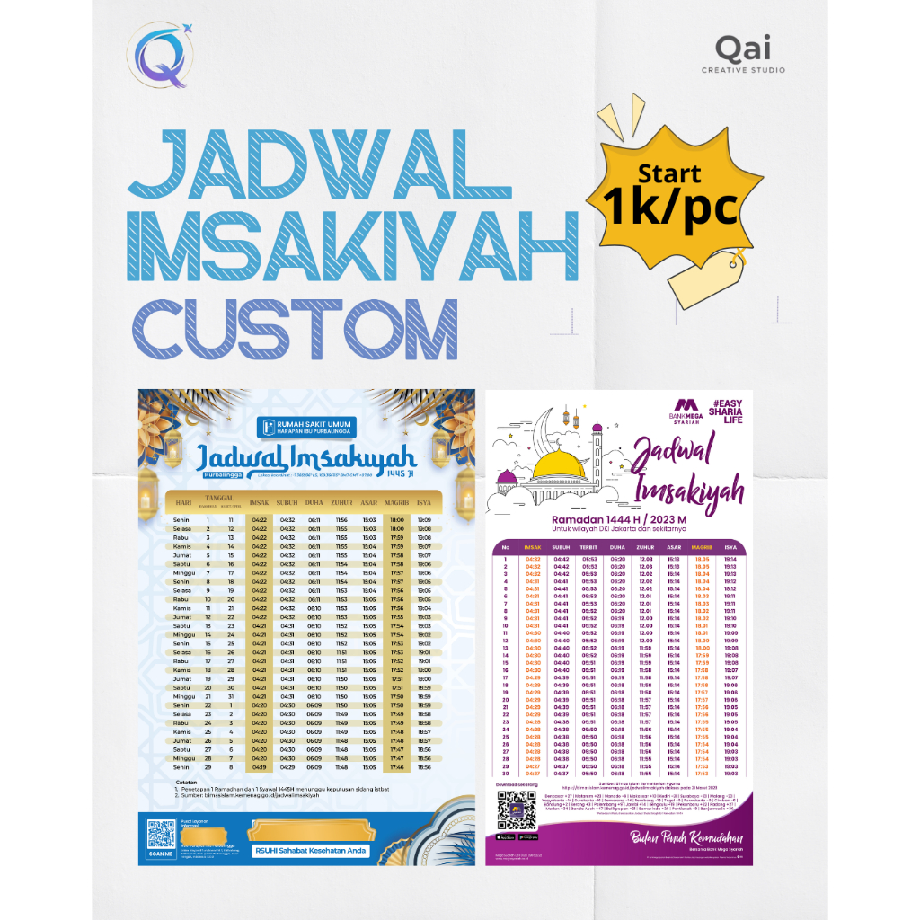 JADWAL IMSAKIYAH RAMADHAN 2026/1447H | CUSTOM JADWAL IMSAKIYAH | JADWAL IMSAKIYAH MURAH | CUSTOM FRE
