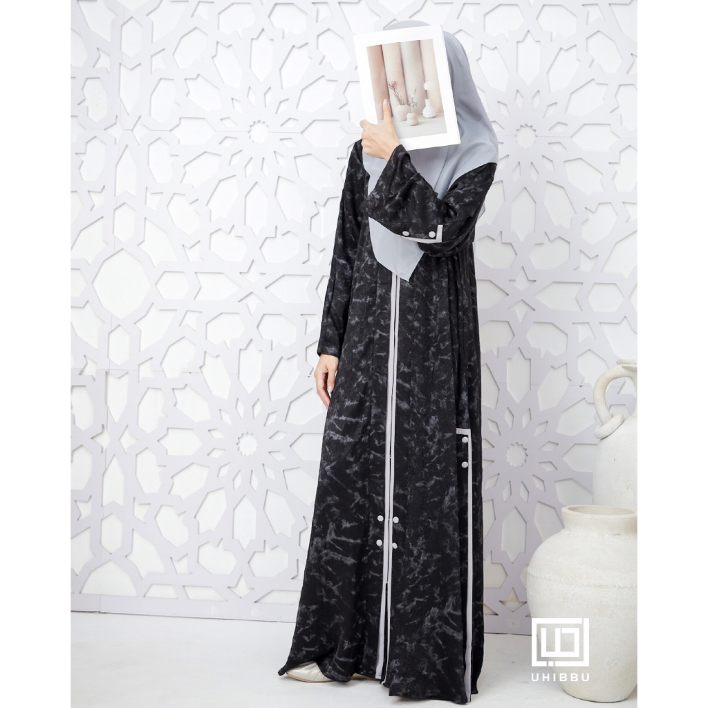 Uhibbu Abaya Sarah - Textured Crashed Polyester