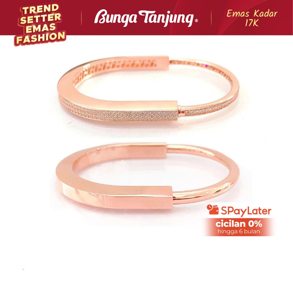 GELANG BANGLE GEMBOK - EMAS 17K - BUNGA TANJUNG GOLD