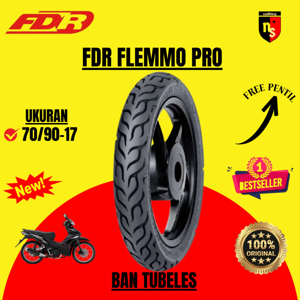 Ban Fdr Flemmo Pro 70 90 17 Tubles utk supra x 125 fit New revo absolute blade