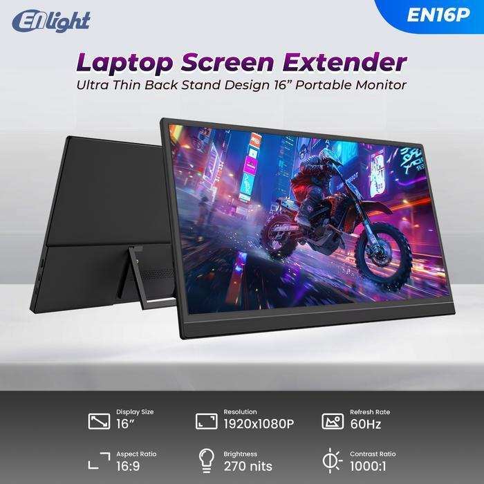 Monitor Portabel 15.6" Enlight EN16P Monitor Portable 15.6" FHD 1920*1080 Monitor Portable Enlight 1