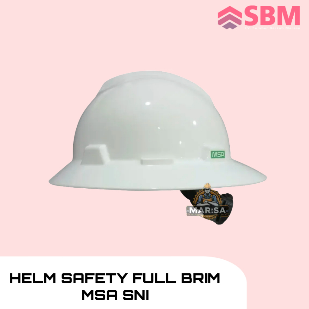 Helm Safety MSA Full Brim Fastrack Original - Helm Safety Proyek MSA Fullbrim Fast Track Merah Lokal
