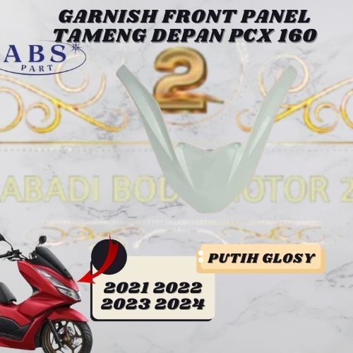 cod - garnish fr panel tameng depan pcx 160 k1z putih glosy 2022 2023 2024 non original