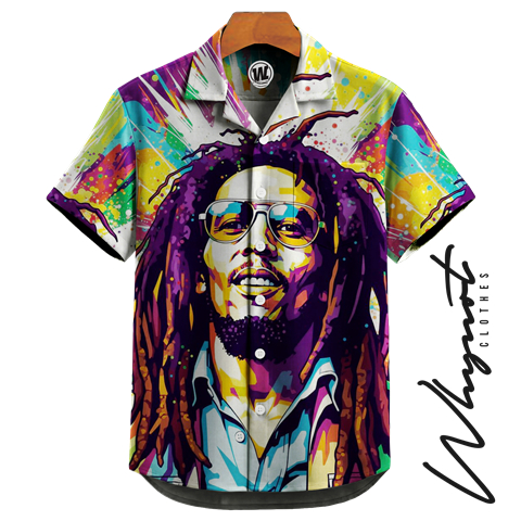 WHYNOT - KEMEJA FULLPRINT - Kemeja Premium Bob Marley Colorful