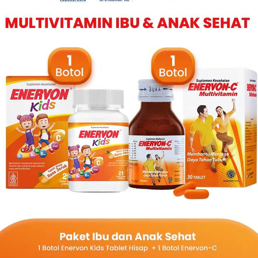 Enervon C Multivitamin 1 botol & Enervon Kids 1 Botol