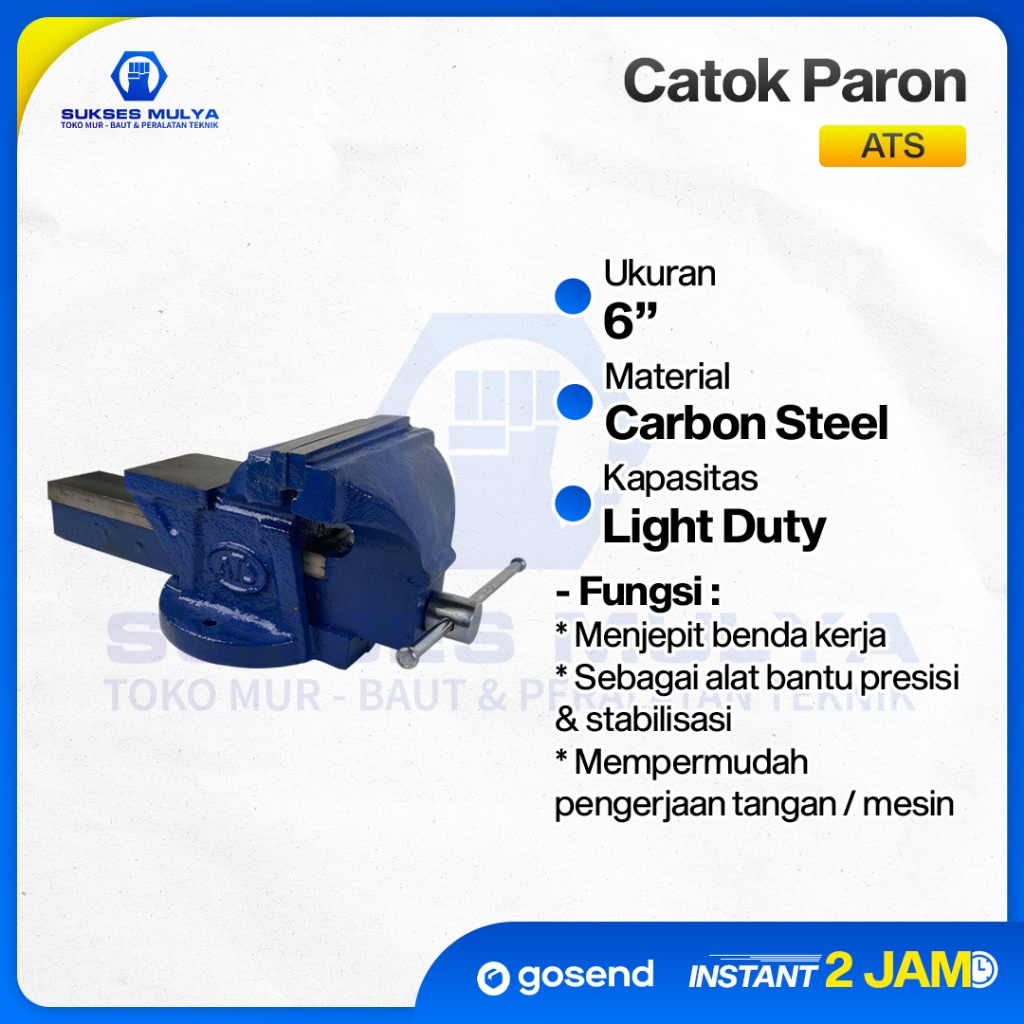 Catok Paron 6inch ATS Tanggem Catok Ragum Meja Catok Penjepit 6"
