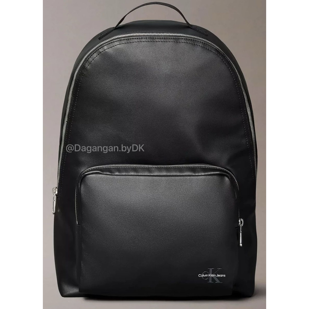 Tas Calvin Klein Backpack Bag Mono Logo Original 100% Full Hitam